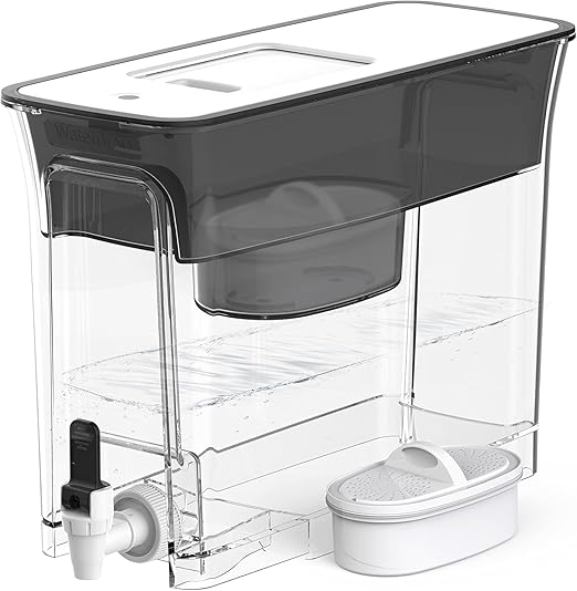 Waterdrop WFD-40L Water Filter Dispenser, 35-Cup Slim Water Filter Pitcher, Large Capacity, 200-Gallon Long-Life, Reduces Chlorine, PFOA/PFOS and More, BPA Free, Black