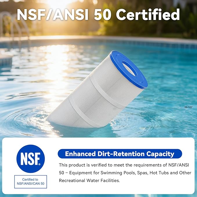 CCP520 Pool Filter Cartridges 4 Pack, Compatible with Pentair Clean & Clear Plus 520, Replace Pentair R173578, Pleatco PCC130, 520 sq.ft, Heavy Duty 5 oz+ Trilobal Fabric