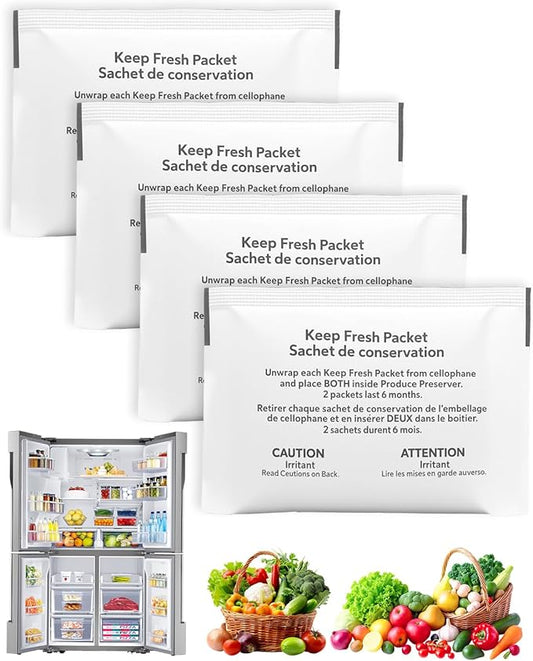 W10346771A Refrigerator Deodorizer Refills, Fridge Deodorizer Compatible with Fresh Flow Refrigerator Air Filter For 2117689 AH3503014 EA3503014 PS3503014 P1KC6R1, 4 Packets- 2 Pack