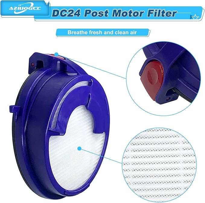 Vacuum filter kits repalcement for Dyson DC24, DC24 Animal, DC24 Multi-Floor the Ball, Part 919777-02 & 915928-12,1 Pre Motor Filter and 1 Hepa filter