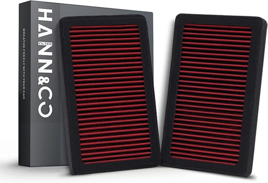 HANN&CO Washable And Reusable High Flow Cabin Air Filter，Greater Than 15 Years of Service Life，Set of 2 Pieces Suitable For Silverado，Sierra，Escalade Replacement CF8791A，CP791，VF1000（HCC2118-X）