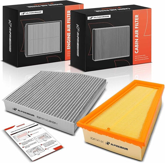 A-Premium 2-PC Engine & Cabin Air Filter with Activated Carbon Compatible with Mercedes-Benz CLA250 2014-2019, GLA250 2015-2020 & Infiniti QX30 2017-2019