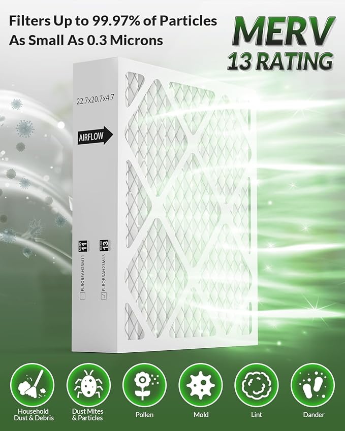 FLRQB5AH23M11 22.7x20.7x4.7 Air Filter Merv 13, Compatible with trane and envirowise Air Filter, for HVAC Systems and Home Air Conditioning, 3Pack