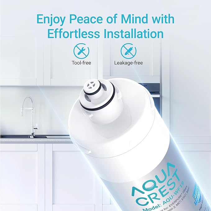 AQUA CREST I2000 2 Under Sink Water Filter, Replacement for Everpure I2000 2, EV9612-22, MC2, ESO7, MH2, EV9612-56, EV9607-25, EV9613-21, NSF/ANSI 42 Certified, 26000 Gallons
