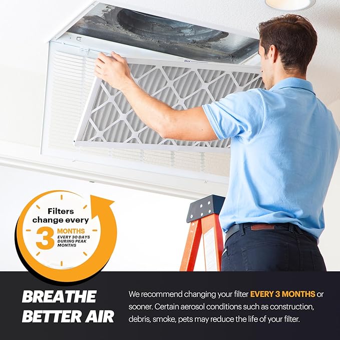BNX TruFilter 14x14x1 Air Filter MERV 11 (6-Pack) - MADE IN USA - Allergen Defense Electrostatic Pleated Air Conditioner HVAC AC Furnace Filters for Allergies, Dust, Pet, Smoke, Allergy MPR 1200 FPR 7