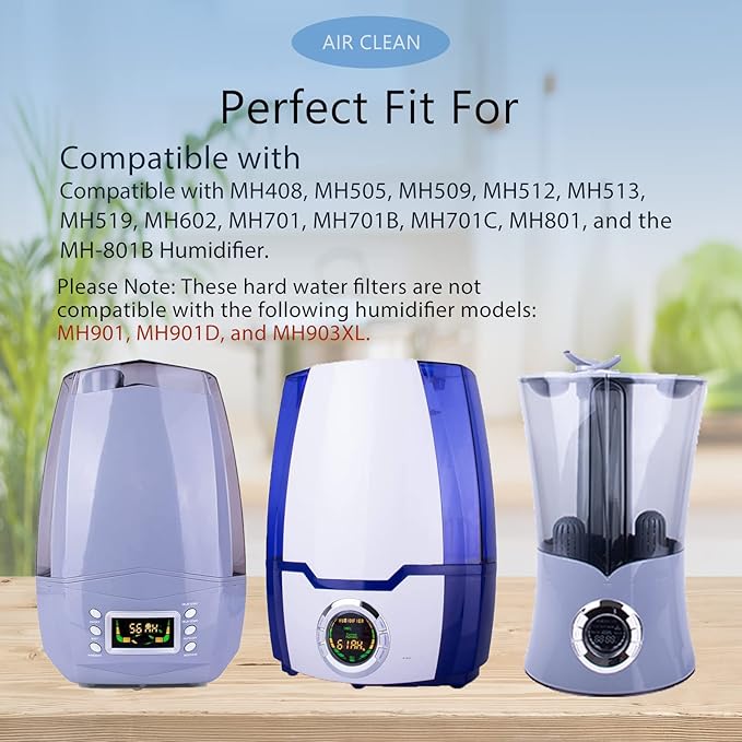 6 Pack Humidifier Demineralization Cartridge Filters Compatible with Air Innovations HUMIDIF Humidifier, Demineralization Cartridge Filters Silver