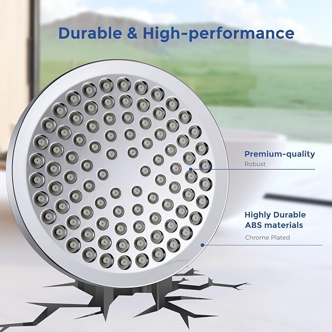 Iopsk Filtered Shower Head with 23 Stage Water Softner,High Pressure Shower Filter Head for Hard Water,Powerful Shower Head with Filters,Reduces Chlorine and Heavy Metals(6" Round,Polished Chrome)