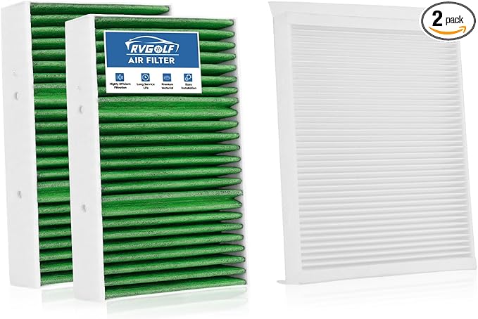 2PCS Cabin Air Filter Set Fit for 2016-2019 Mercedes GLE400 GLE350 GLE550e GLE43; 2012-2015 ML350; 2017-2019 GLS450 GLS550; 2013-2016 GL450 GL550 Air Filter Replace 1668300318 1668300218