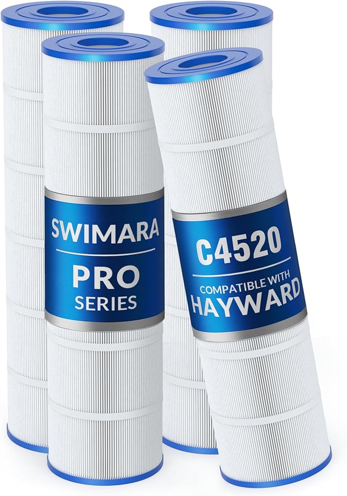 Pro Series Pool Filter Cartridge, 3oz Trilobal Fabric, Replacement for Hayward CX875RE PA112 Unicel C-7489 Filbur FC-1275, Compatible with SwimClear C4520 C4500, 448 Sq. Ft. 4-PK