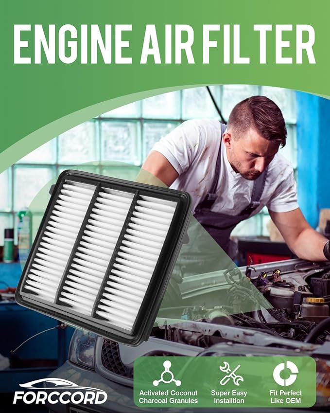 Cabin & Engine Air Filter Fit for Civic 2022-26 1.5L, Accord 2023-25 1.5L, CR-V CRV 2023-26 1.5L, Integra 2023-26 1.5L (Not Hybrid 2.0L) Replace#CF11182 17220-64A-A00 Car Accessories