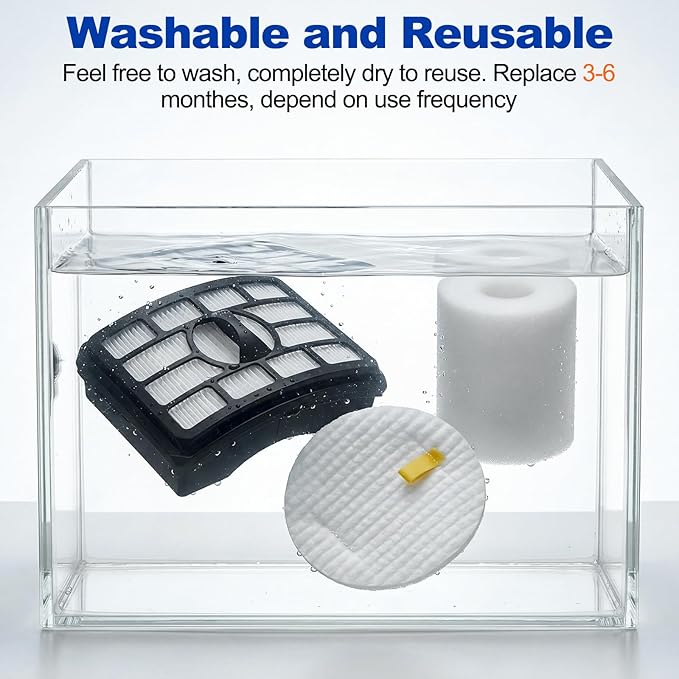 2 + 4 Pack Vacuum Filters Replacement Compatible for Shark Rotator Pro Lift-Away NV500, NV501, NV502, NV503, NV505, NV510, NV520, NV552, UV560, NV642, ZU780, ZU782, ZU785, Part Xff500 Xhf500