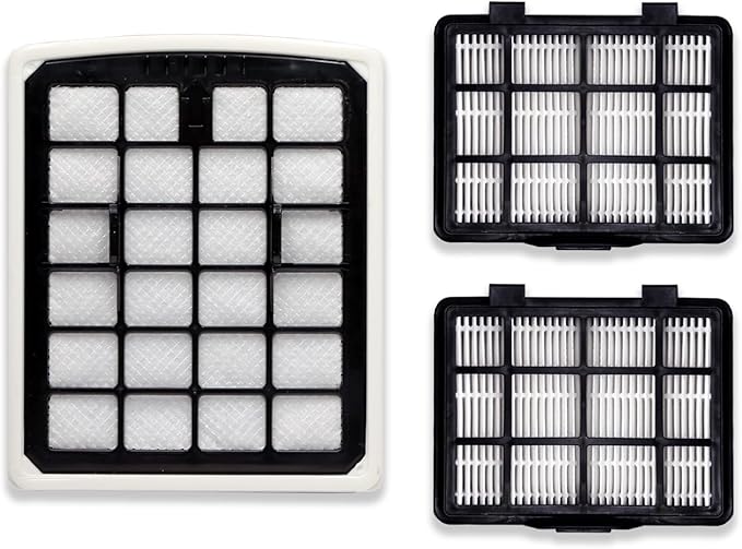 Vacuum Cleaner Filter Replacement Fit For Eureka NEN180 NEN186BL, Dust Cup Filters, Hepa Filters Fit For Eureka Bagless Canister Vacuum Cleaners (3pc-1Dustcup Filter &2 HEPA Filter)