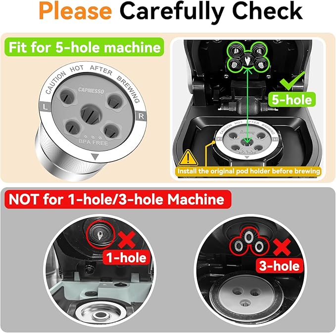 CAPMESSO Reusable K Cups for Keurig: 2025 Updated My K cup Metal Coffee Filter Refillable Coffee Pods with 5 Holes - for K Supreme/K Slim/K-Duo Gen2/K-Brew Chill with MultiStream Technology (1 Pack)