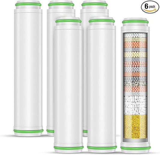 PWERAN Shower Filter for Handheld Shower Head, 2 Pack 18 Stage Replacement Filters for Hard Water Remove Chlorine and Harmful Substances