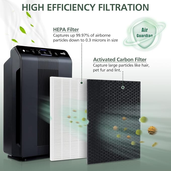 116130 Replacement Filter H 116130 for Winix 5500-2 Plasmawave Air Purifier and Models AM80-1 PCS HEPA Filter and 1 PCS Activated Carbon Filter Combo Pack