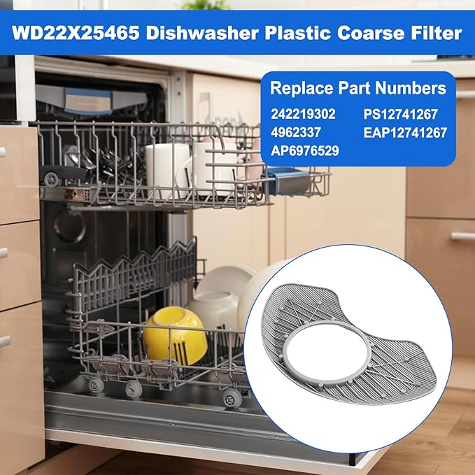 WD22X25465 Dishwasher Plastic Coarse Filter Compatible with GE Hotpoint Dishwashers,Replaces 4962337, AP6976529,PS12741267,EAP12741267