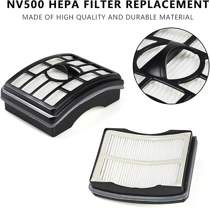 Improvedhand NV500 Filter Replacement for Shark Rotator Pro Lift-Away NV501, NV502, NV503, NV505, NV520, NV552, UV560, ZU780, ZU782, ZU785, Replace XFF500 & XHF500, 2 Post + 4 Foam & Felt Filters