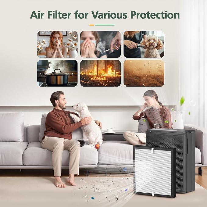 P280 P260 Filter Replacement, for TPLMB/YARIKI P280 Air Purifier, for AIUZLK P260 Air Purifier, 3-Stage Filtration (4 Pack)