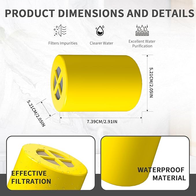 Replacement Filter Compatible with Afina Filtered Showerheads & Shower Filters (3Packs)