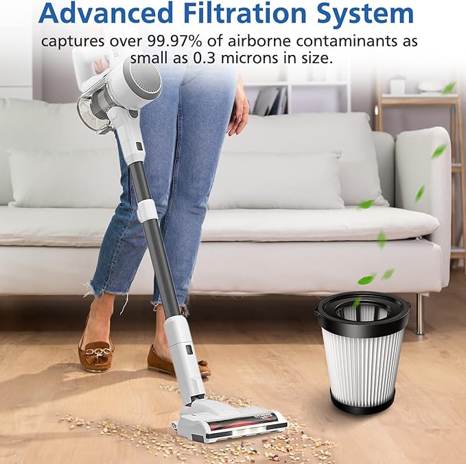 6 Pack FSV001 Filter Compatible with Fabuletta FSV101, FSV001, Girnoor G160&G165, Afoddon A300, Lubluelu 202, Oraimo OSV-102/225A, Besswin W26 Cordless Stick Vacuum Cleaners, Nequare Vacuum S181