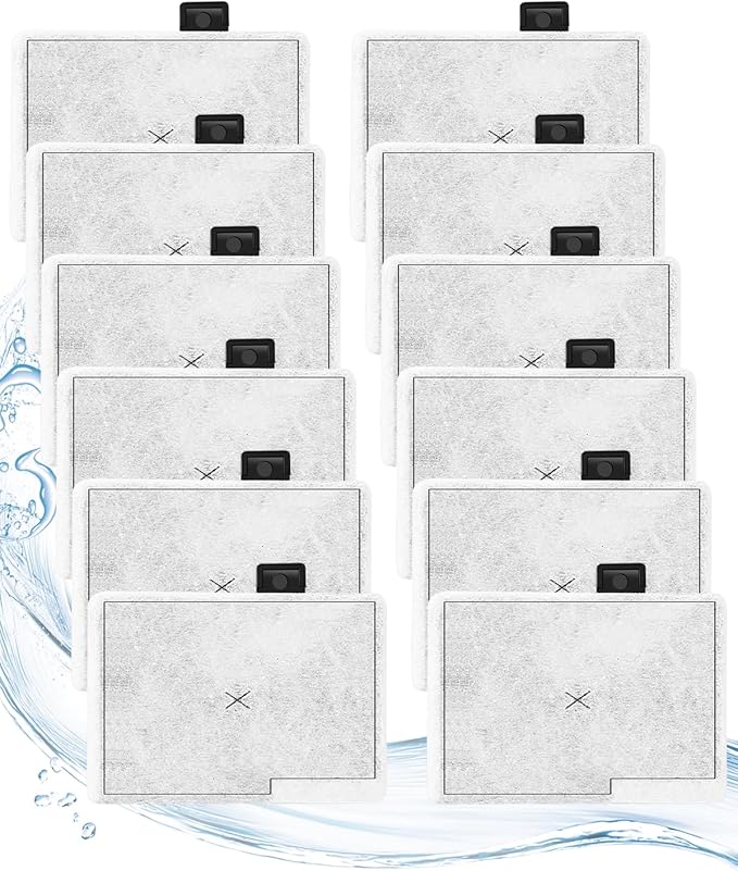 Small Filter Cartridges Compatible with Aqueon QuietFlow Power Filter Size 10 & E Internal Filter - Replacement Filter Cartridges & Small Fish Tank Filter for Small Fish Tanks, 12pcs