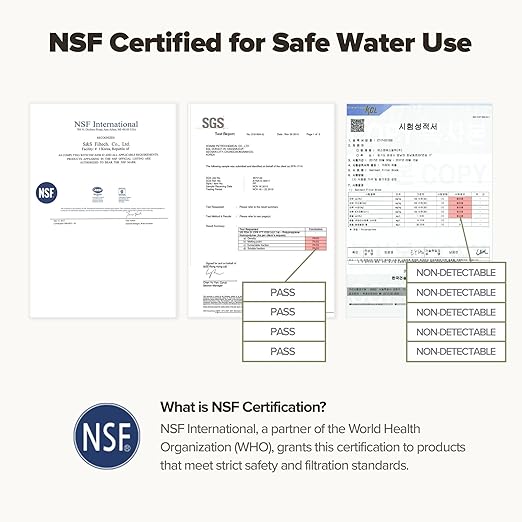 Bathroom Sink Faucet Water Filter, Filtration with Vitamin C Gel, Removes Chlorine & Heavy Metals, NSF Certified Hard Water Softener for Sensitive Skin Care, Made in Korea (Olive Green)