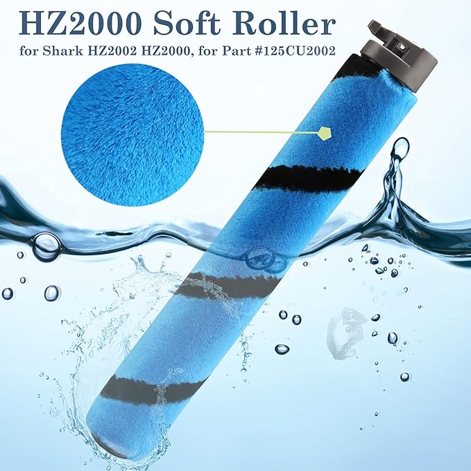 4 Pack Foam & Felt Filter Kit Vacuum Filters, 1 Pack Soft Roller Replacement for Shark HZ2002 HZ2000 Vertex Ultralight DuoClean PowerFins Stick Vacuum, for Part XFFKHZ2000, 125CU2002