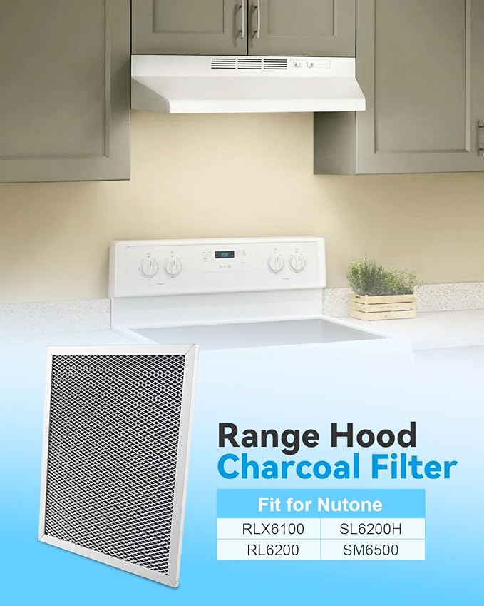 Range Hood Charcoal Filter Replacement Fit for Nutone RLX6100 SL6200H RL6200 SM6500