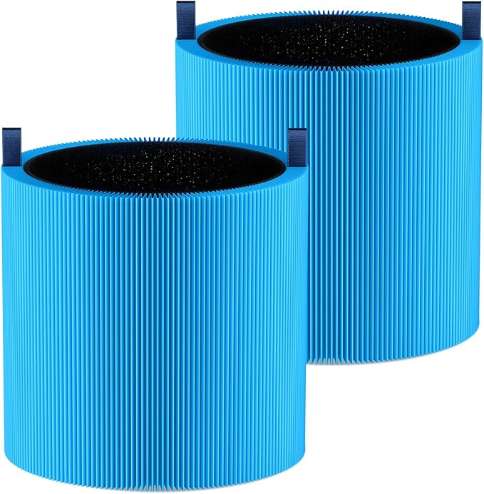 2 Pack Mini Max Replacement Filter, FMINI Filter Compatible with BLUEAIR Blue Pure Mini Max Air Purifier, Ture HEPA + Activated Filter, A11ergenBlock, Blue