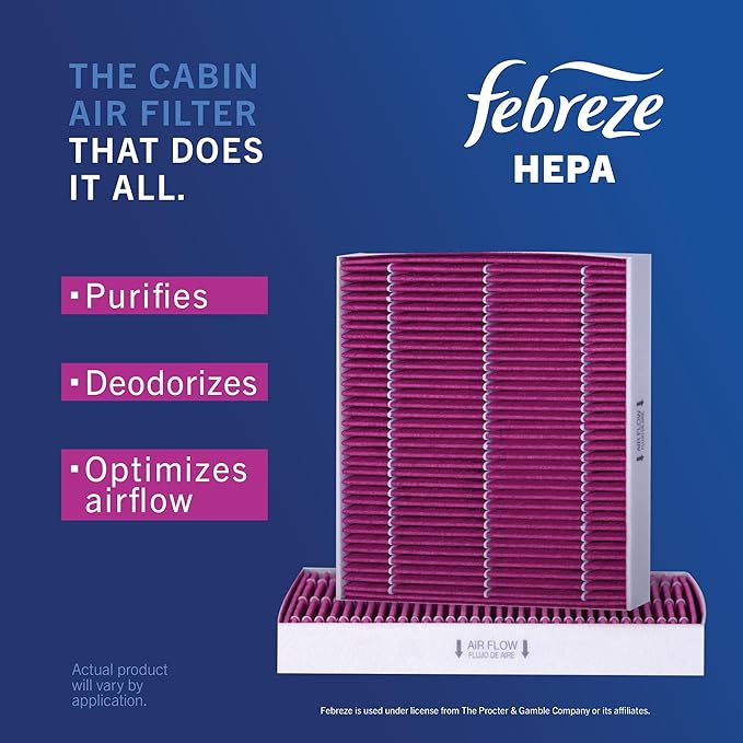 Febreze Odor Control HEPA Cabin Air Filter by PUREFLOW RZ17054H Fits 2020-2027 Tesla Y; 2017-2026 3