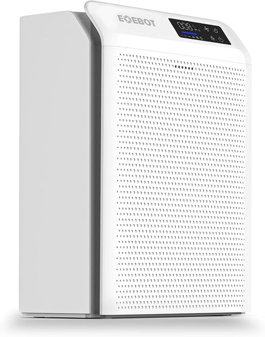 Air Purifiers for Home Large Room Up to 2,330 Ft², HEPA Air Purifier with Washable Pre-Filter, PM2.5 Monitor, Quiet Sleep Mode, Air Cleaner for Pet Hair, Dust, Smoke, Odor, Matte White