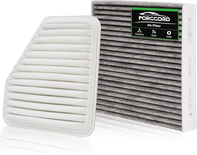 Cabin & Engine Air Filter Fit for Toyota Camry 2007-2011, Rav4 2006-2012, Avalon 2005-2011, Corolla 2009-2011, Matrix 2.4L 2009-2011 Activated Carbon Cabin Filter Replace#CF10285 CA10169