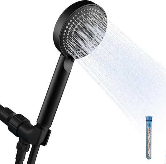 OFFO Filtered Shower Head with Handheld, 20 Stage Shower Head with Filters with 60" Shower Hose & Holder, 4” High Pressure 6-Mode to Remove Chlorine, Matte Black