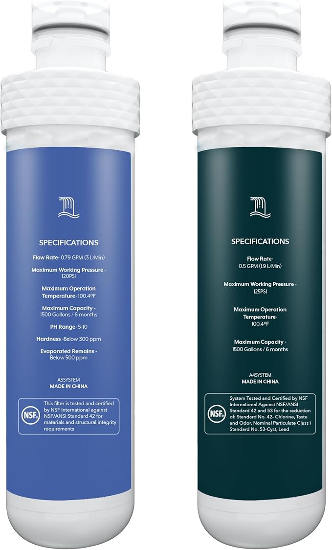 Replacement Filters Compatible with Avalon Branded Bottleless Water Coolers, Lasts 1500 Gallons, Dual Set
