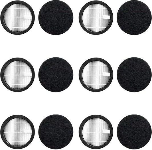 6 Pack HEPA Filter Compatible with AFNOP Acevac 11 Cordless Vacuum Cleaner with 6 Pack Sponge Filter