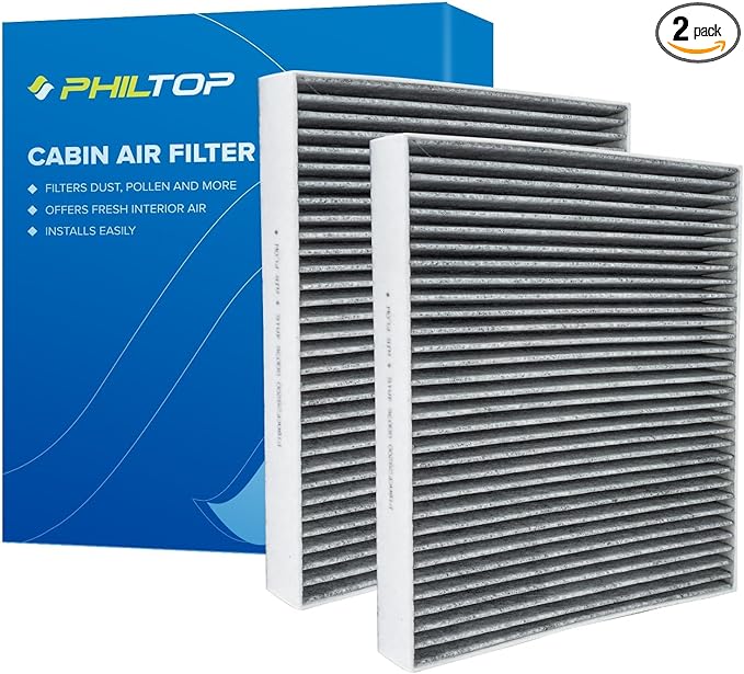 PHILTOP HEPA Cabin Air Filter w/Activated Carbon, Compatible with CF11643 Volkswagen Jetta, Tiguan, Atlas, Taos, Atlas Cross Sport, GTI, Golf, Alltrack, SportWagen, e-Golf, Golf R, Arteon