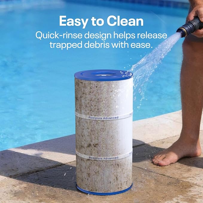 POOLPURE Replacement for Pool Filter Hayward CX480XRE, Pleatco PA56SV-PAK4, Ultral-A4, Unicel C-7458, Filbur FC-1223, FC-6420, Hayward SwimClear C2020, C2025, 4X56 sq. ft. Filter, L: 14 3/16 inch
