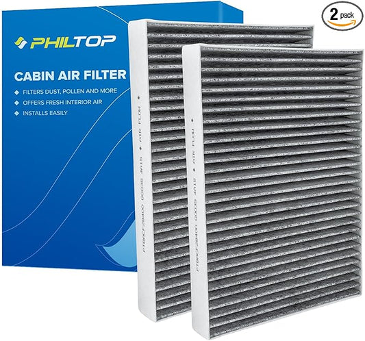 PHILTOP HEPA Cabin Air Filter w/Activated Carbon, Compatible with CF11854 Nissan Rogue 2014-2020, Rogue Sport 2017-2022, Carbon Filter Up Dust Pollen Odor, Pack of 2