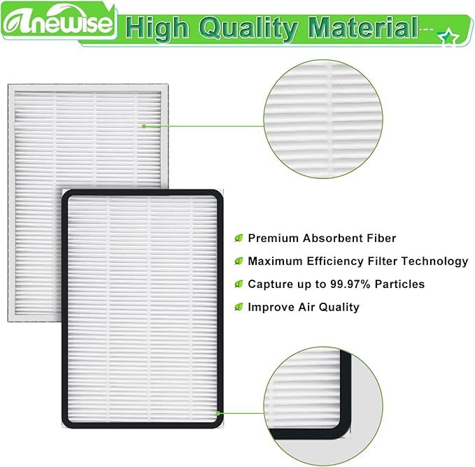 Anewise 3 Packs 86889 HEPA Media Filter Replacement for Kenmore EF-1, 86889, 20-86889, 40324, 53295 Canister and Upright Vacuum Cleaner, for Panasonic Part MC-V199H