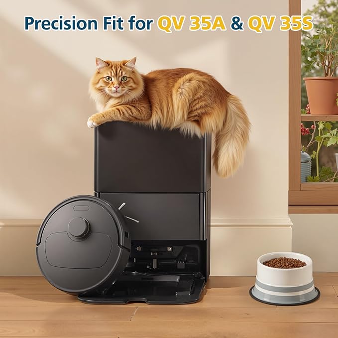 QV 35A Replacement Accessories for Roborock QV 35A / QV 35S / Qrevo S Pro Robot Vacuum, 2*Main Brush, 6*Side Brush, 4*Filters, 6*Mop Pads, 6*Dust Bag, 2*Tools
