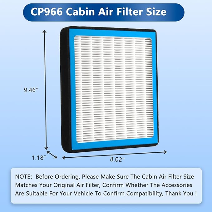 CP966 Cabin Air Filter with Activated Carbon For Chevy GMC Buick Cadillac,Silverado 1500 2500 3500,Equinox,Sierra,Canyon,Yukon,Acadia,Terrain,Enclave,Envision,Regal 2016 2017 2018 2019 2020 2021 2022