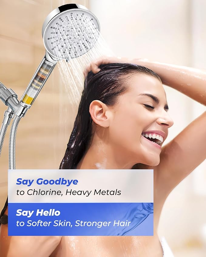 4 Pack Shower Head Filter Replacement Compatible with Felso Handheld Shower Head, Hard Water Softener Cartridge, Removes Chlorine and Heavy metals to Improve Skin & Hair