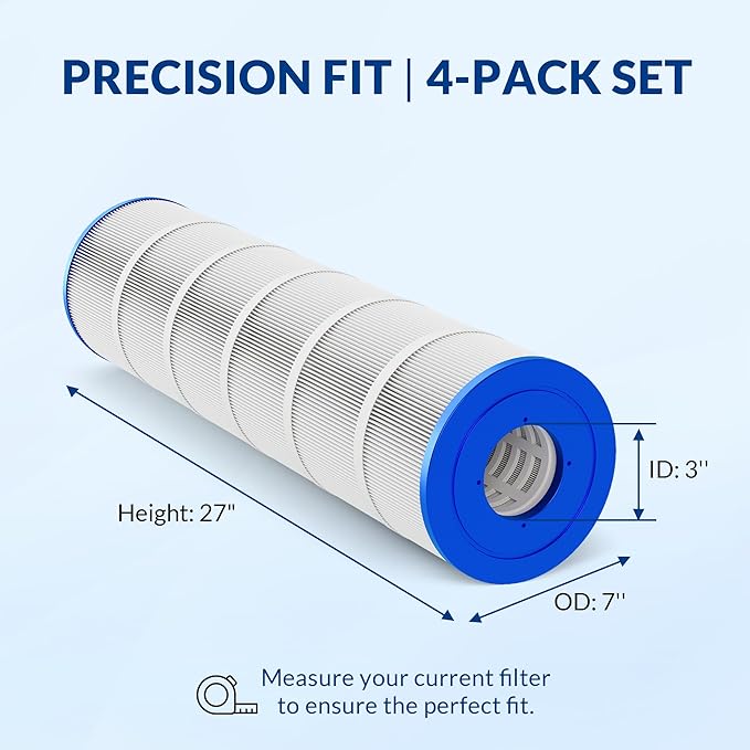 Pool Filter Cartridge for Jandy Systems, Essential Series, CL460 CV460, Replacement for R0554600 PJAN115, Cylindrical Fabric, 460 Sq. Ft., 4-Pack