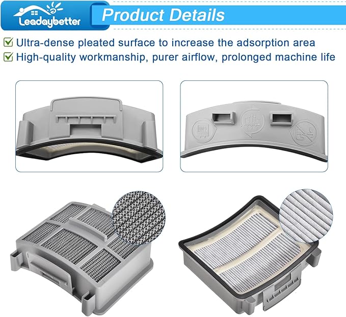 Leadaybetter 39883 Vacuum Filter for Bissell Pet Hair Eraser 39883 3418 3774F 3409 3774 3774G 3775 3415 3404 3402 SurfaceSense Vacuums, Model 1635630 & 1635629