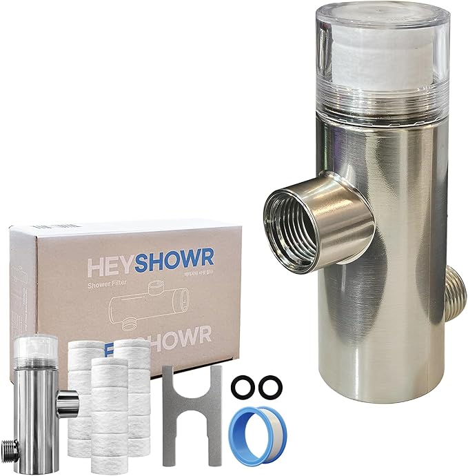 NSF 42 Certified Shower Filter for Hard Water - K-Beauty Ritual Starter Water Purifier with 500-Layer Sediment Filter&Transparent Cap - High Output Chlorine Remover for Hair & Sensitive Skin