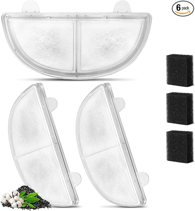 3 Pack Replacement Filters for WF20/CF20 Wireless Pump Cat Water Fountain, ZEKIRY Cat Water Fountain Filters, Triple Action Pet Fountain Filter Replacement