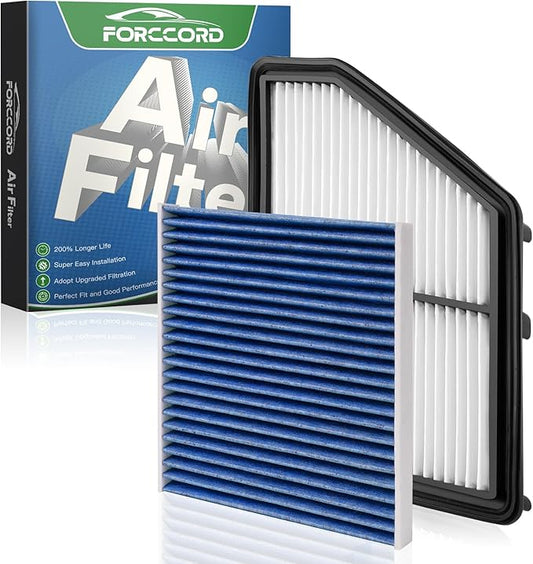 Cabin & Engine Air Filter Kit Fit for Honda Civic 2016-2026 2.0L, HR-V 2023-2026 2.0L Activated Carbon Cabin Filter Replace#CF11182 CA12051 (Only Naturally Aspirated, Not For Hybrid/Type R!)