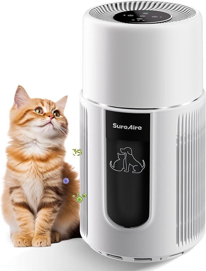Pet Air Purifier for Home, H13 HEPA Filter for Dog Cat Hair, Dander, Odors, Dust, Air Purifiers for Dorm Room and Multi-Pet Households with Sleep Mode, Auto Mode