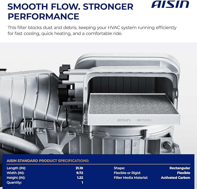AISIN AFTERMARKET CBFAZ-00320 Cabin Air Filter with Activated Carbon - Compatible with BMW X5 2000-2006, Land Rover Range Rover 2003-2013