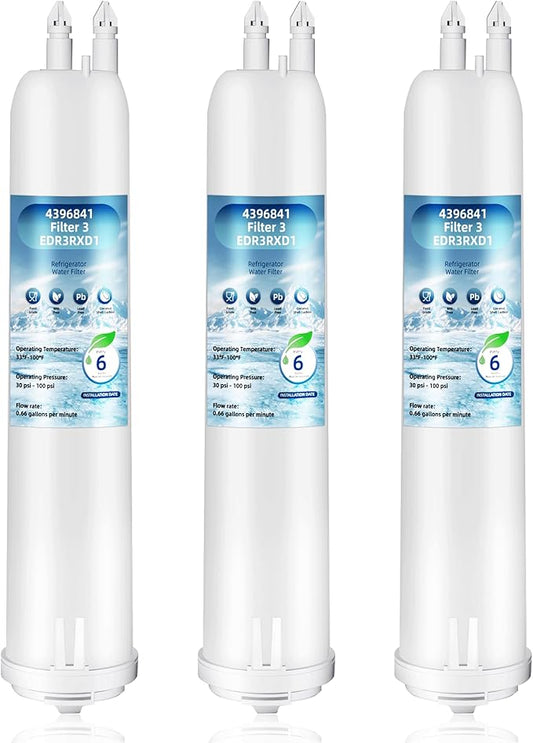 4396841 edr3rxd1 Water Filter Replacement for Filter, Compatible with 3, 9030, 460-9083, 9083, 4396841, 4396710 Three-Pack